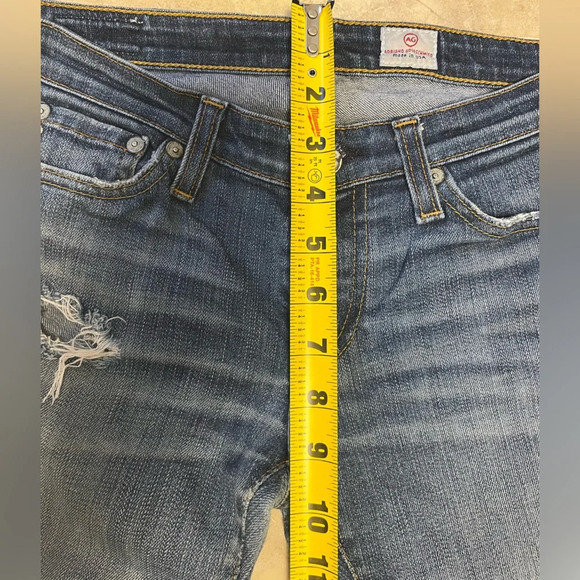 AG ADRIANO GOLDSCHMIED VINTAGE SUPER SKINNY RIPPED JEANS SIZE 24R - Picture 11 of 13